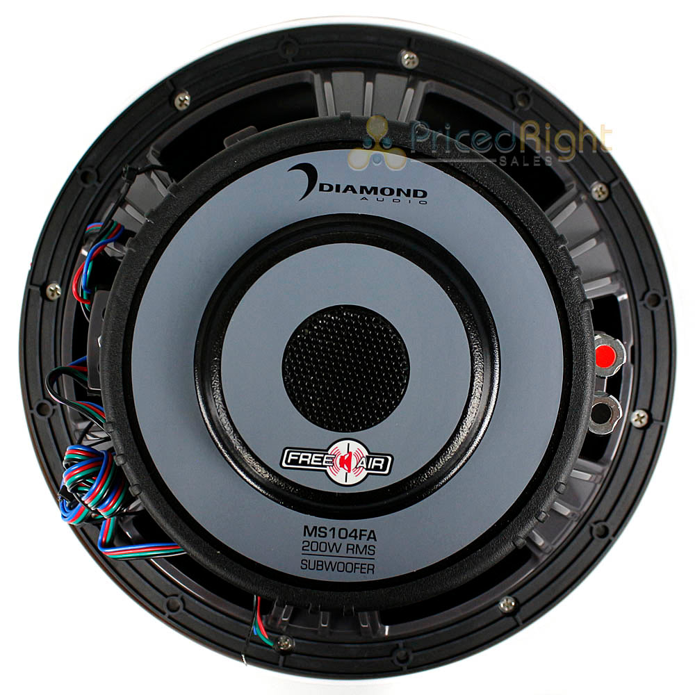 Diamond Audio 10" Subwoofer IP65 Marine Grade 400W Max SVC Single 4 Ohm MS104FA