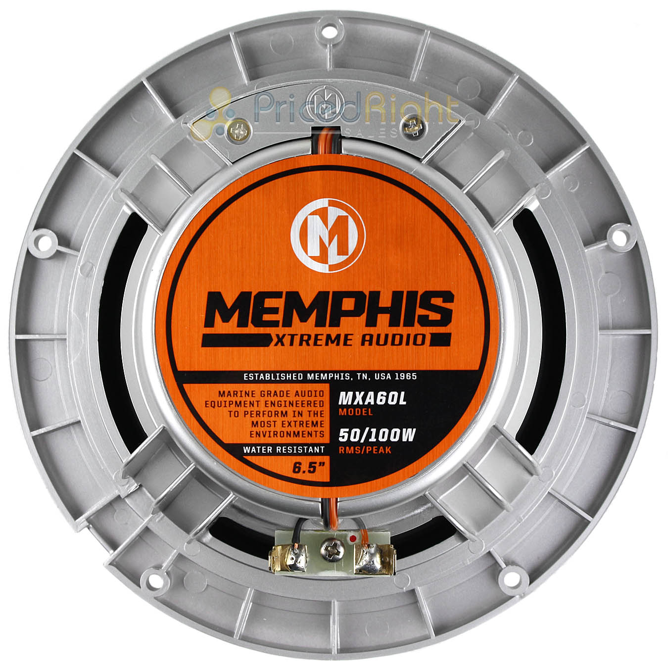 Memphis 6.5" Marine Speakers w/ LED 100W Max 4 Ohm Memphis Extreme MXA60L 2 Pair