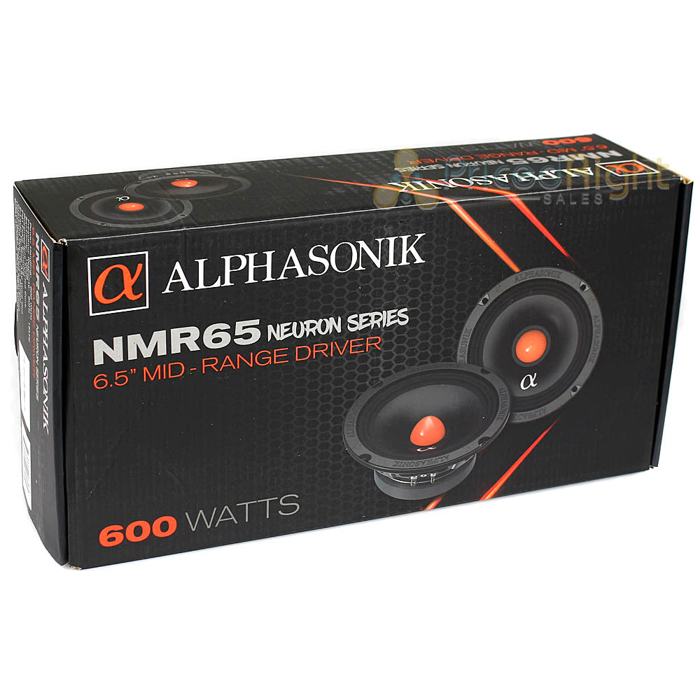 Alphasonik 6.5" Midrange Speakers 600 Watts Max 4 Ohm Neuron Series NMR65 Pair
