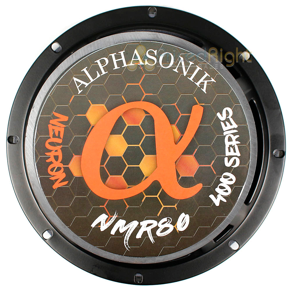 Alphasonik 8" Midrange Speaker 800 Watts Max 4 Ohm Neuron Series NMR80 Pair