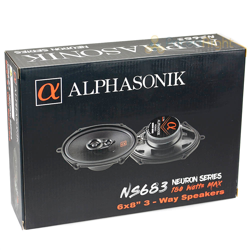 6x8" Full Range Speakers 3 Way 120W Max 3 Ohm Neuron Series Alphasonik NS683