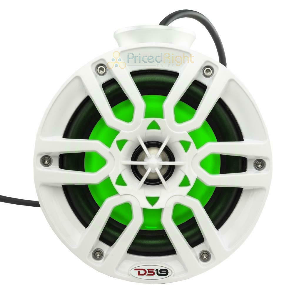 DS18 Hydro Mini 6.5" Marine Pod Speakers 300W White RGB LED Jetski NXL-PS6W Pair