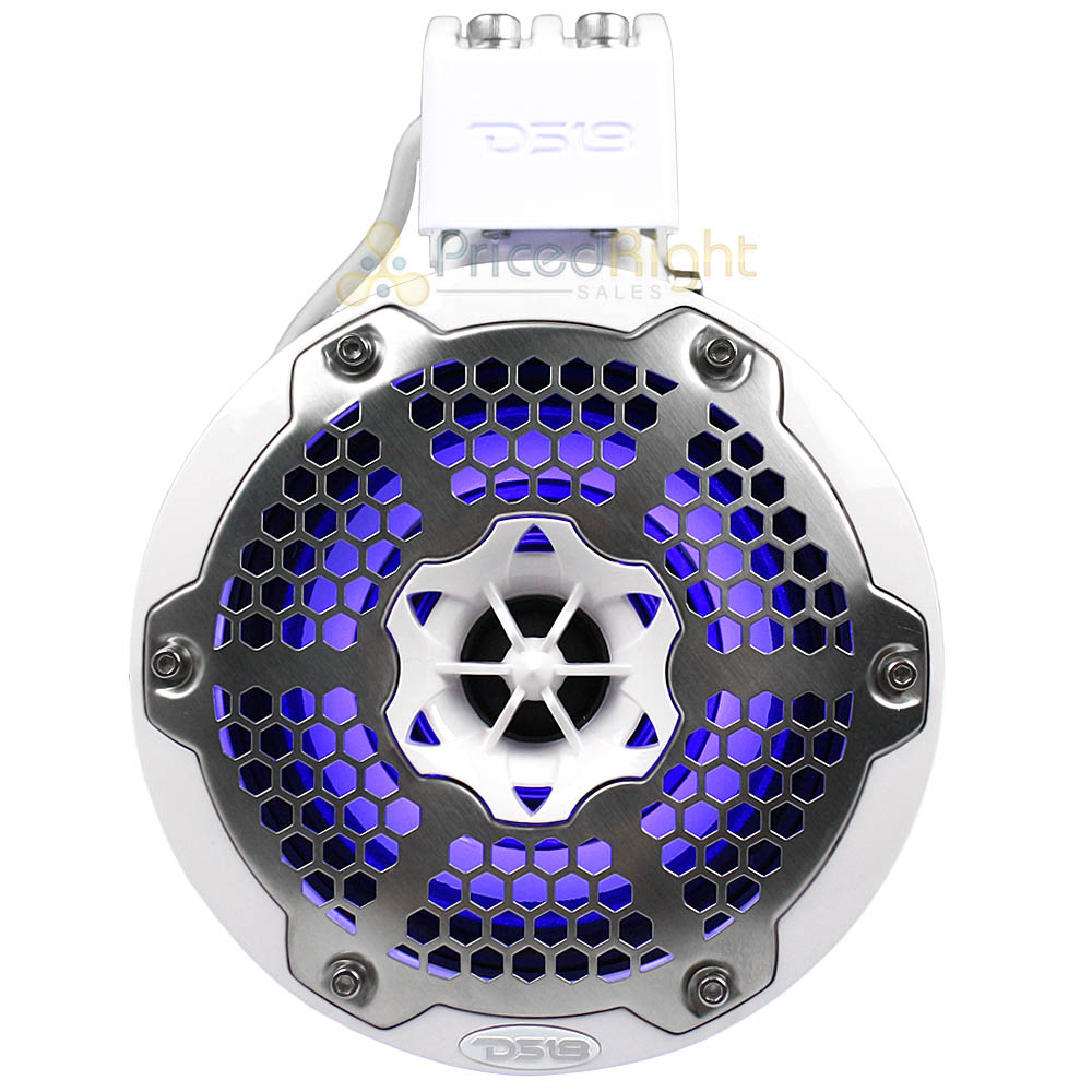 DS18 6.5" Marine Tower Speakers 450W with Passive Radiator RGB NXL-X6TPNEO/WH