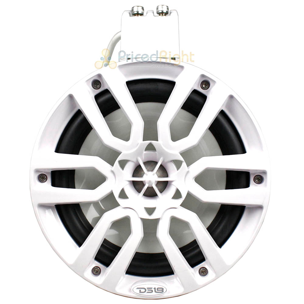 DS18 8" Marine Tower Speakers with RGB LED Lights 375W Max White NXL-X8TP/WH