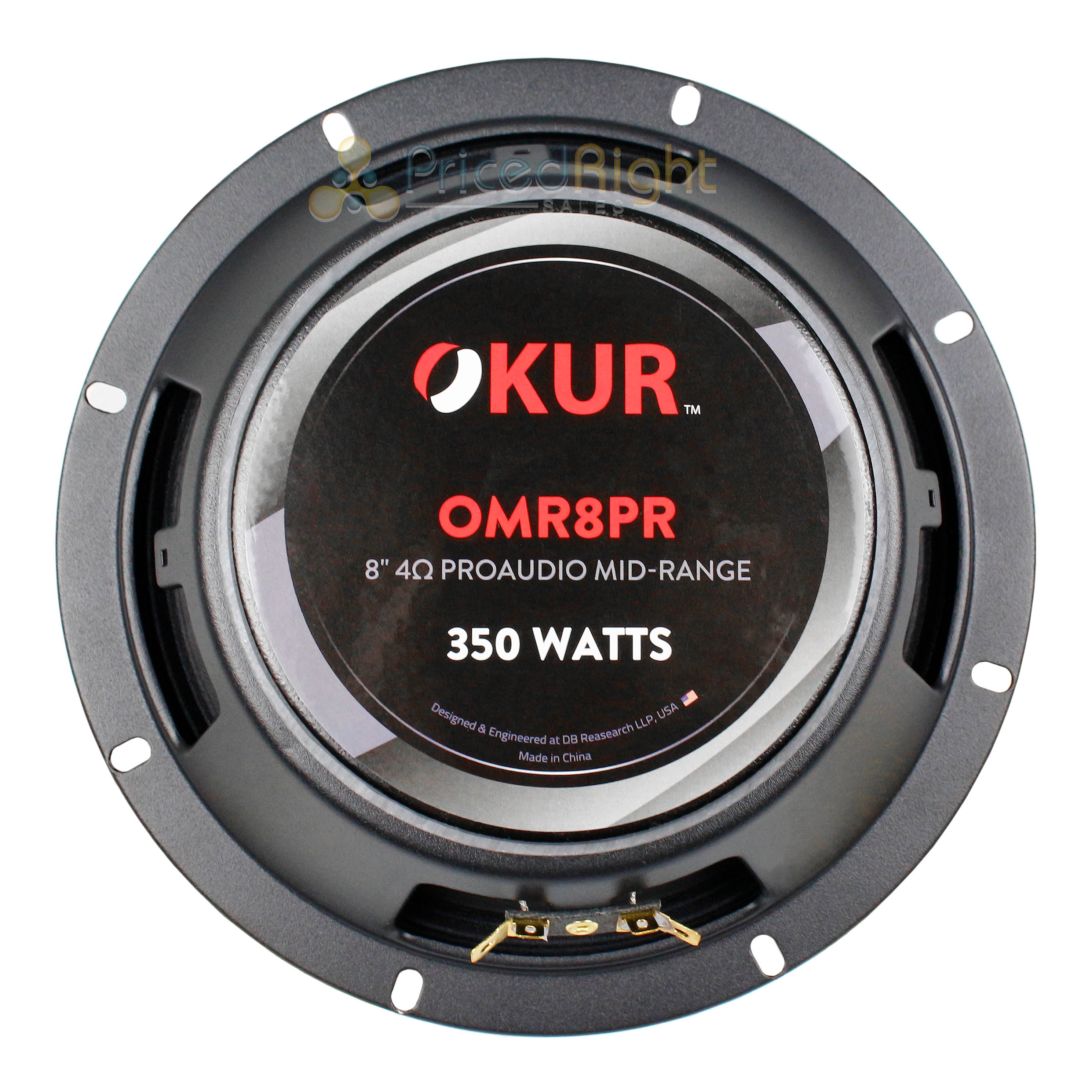 OKUR 8" Midrange Speaker Pair Pro Audio 4 Ohm 350 Watts Max Power Black OMR8PR