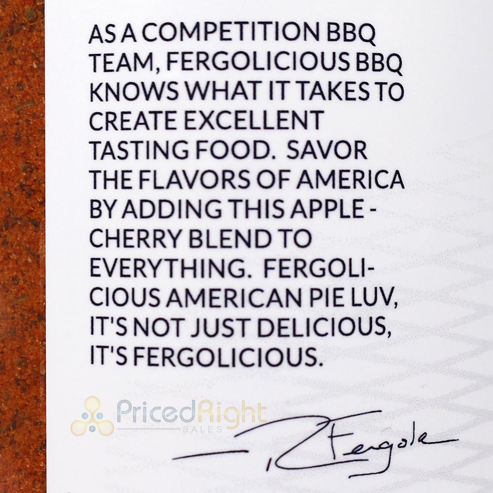 Fergolicious American Pie Luv Rub Seasoning 11.8 oz Bottle Apple and Cherry