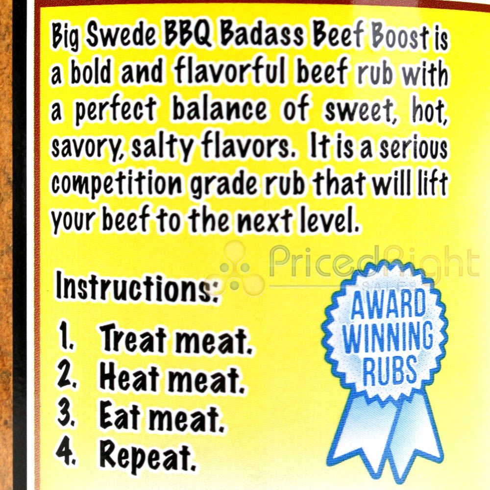Big Swede BBQ Badass Beef Boost 12 Oz Bottle Sweet Hot Savory & Salty Seasoning