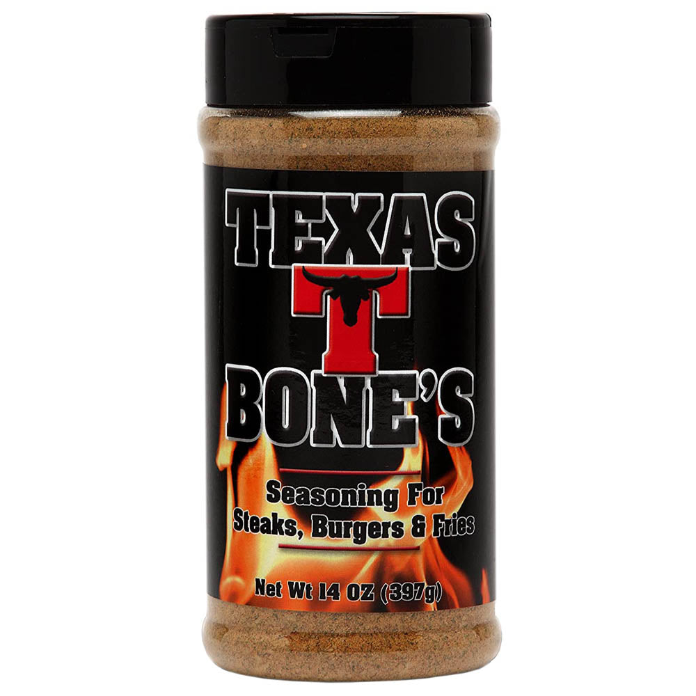 Texas T Bone's Seasoning For Steaks Burgers & Fries Bold Dry Rub 14 Oz Bottle