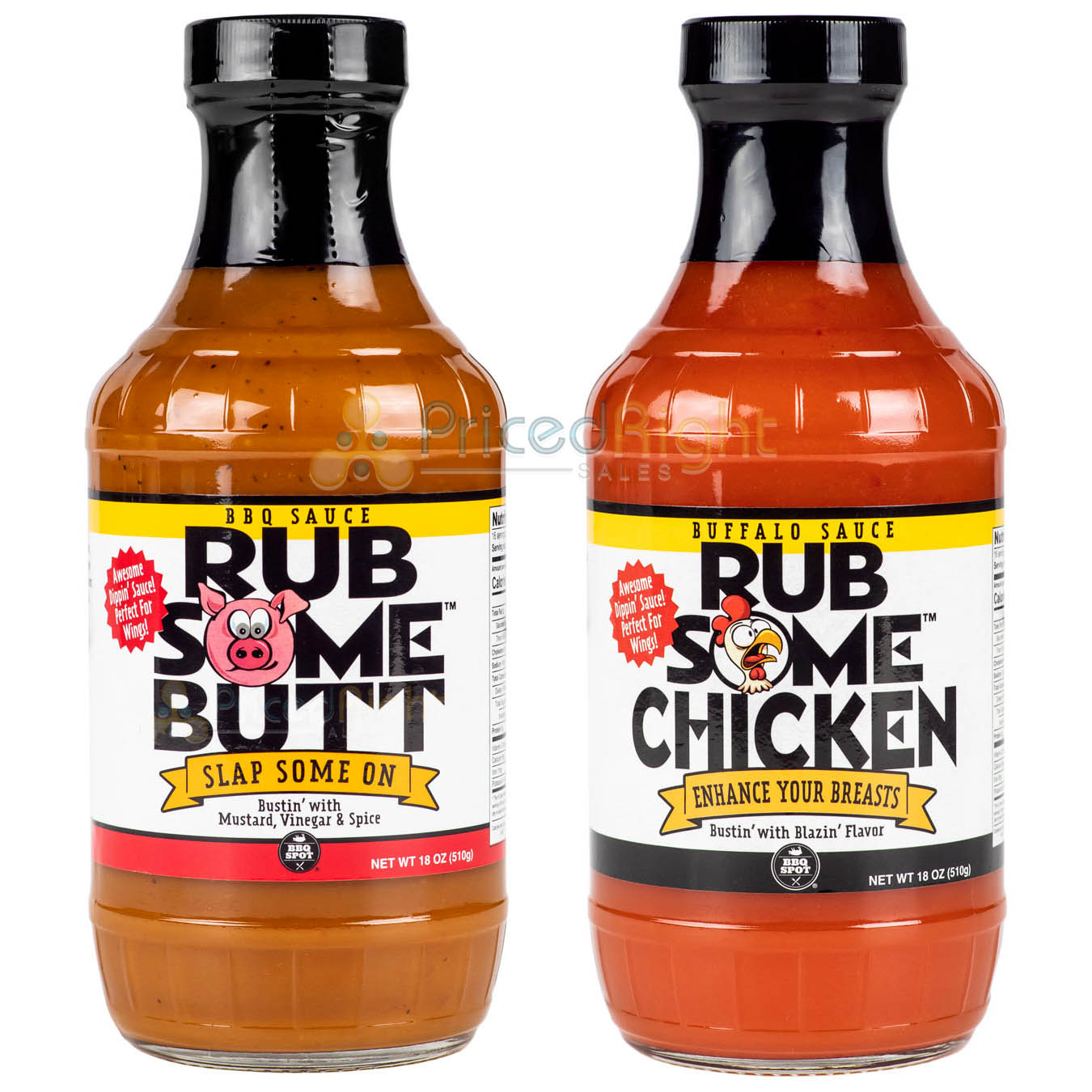 BBQ Spot 2 Pack Rub Some Butt Carolina BBQ Sauce & Rub Some Chicken Buffalo