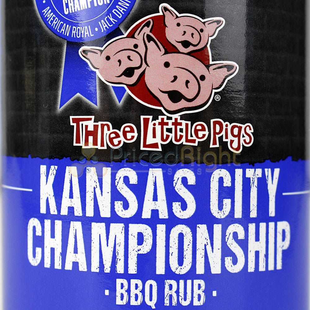 Three Little Pigs Kansas City Championship BBQ Rub 12.5 Oz Bottle Hickory Smoke