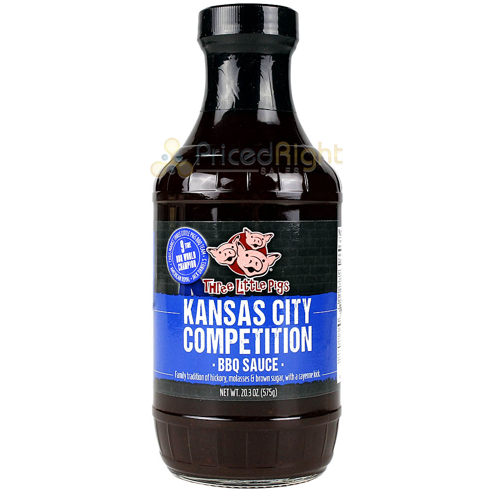 Three Little Pigs Kansas City Competition BBQ Sauce 20.3 Oz Award Winning Recipe