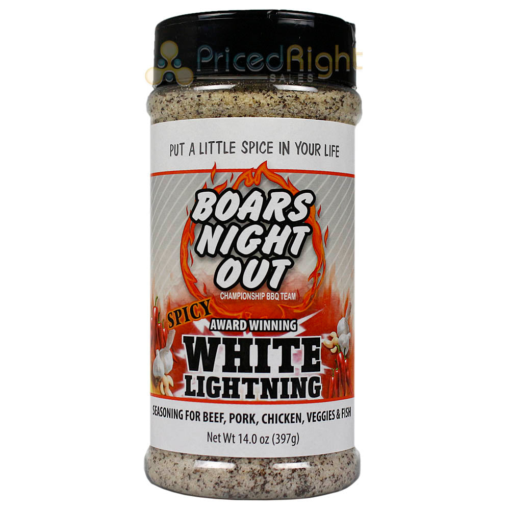 Boars Night Out Spicy White Lightning 14 Oz Bottle Award Winning Seasoning  Boars Night Out Spicy White Lightning 14 Oz Bottle Award Winning Seasoning
