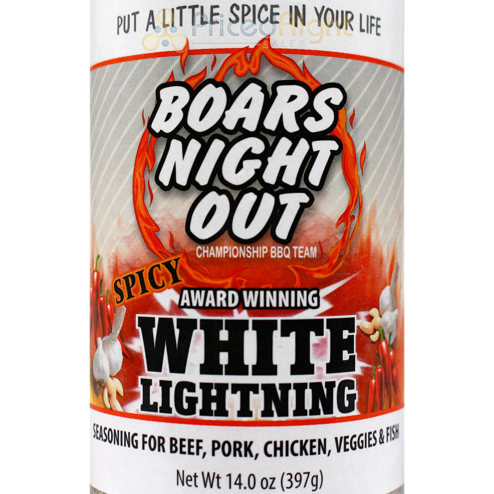 Boars Night Out Spicy White Lightning 14 Oz Bottle Award Winning Seasoning