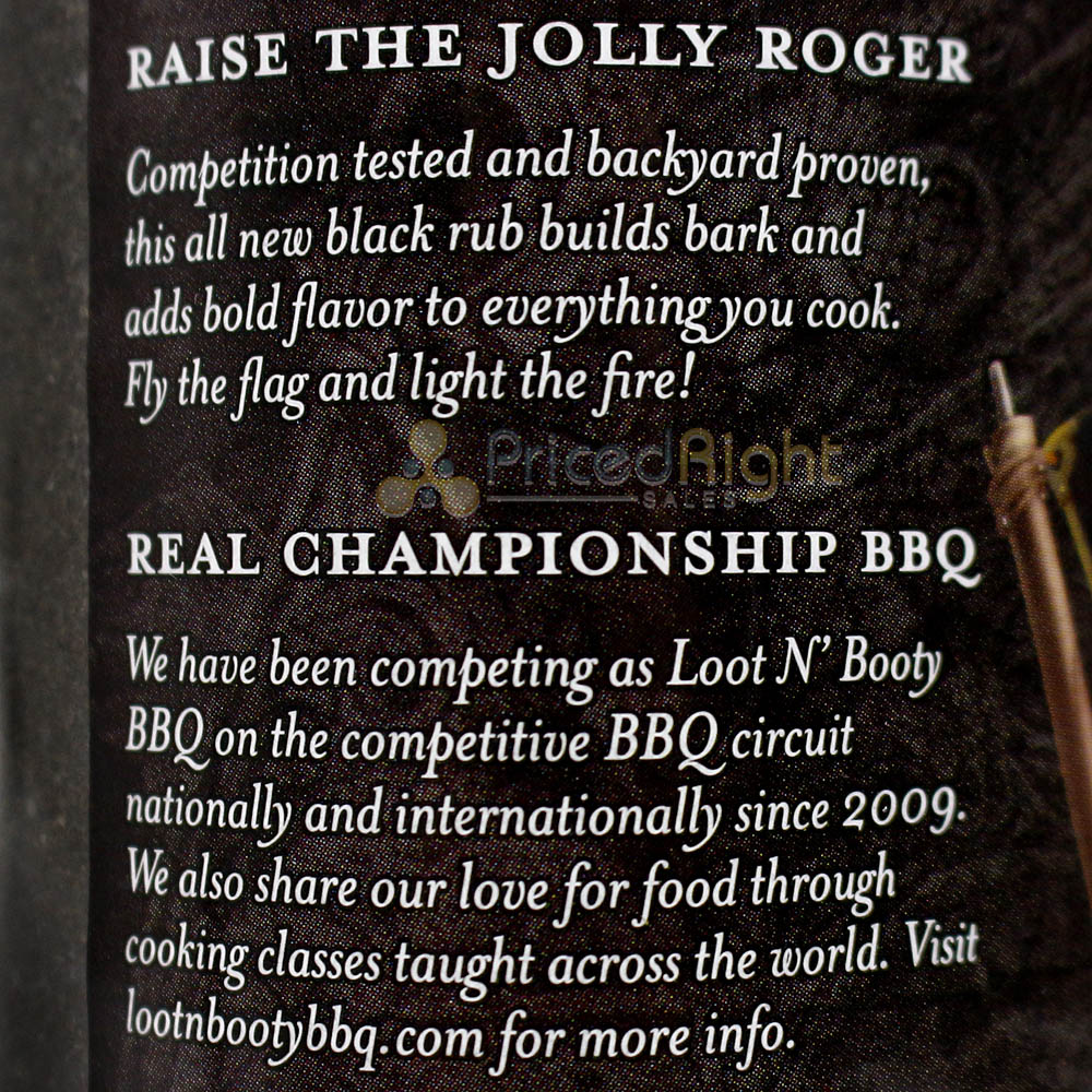 Loot N' Booty BBQ Jolly Roger Jalapeno Garlic Black Rub 14 oz Bottle