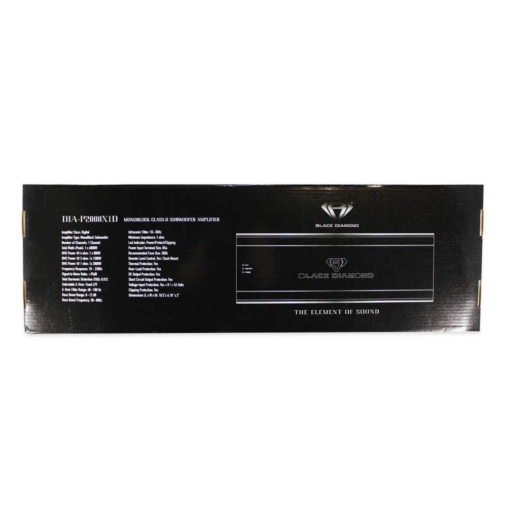 Black Diamond Monoblock Amplifier 2000 Watts RMS Class D 1 Channel DIA-P2000X1D