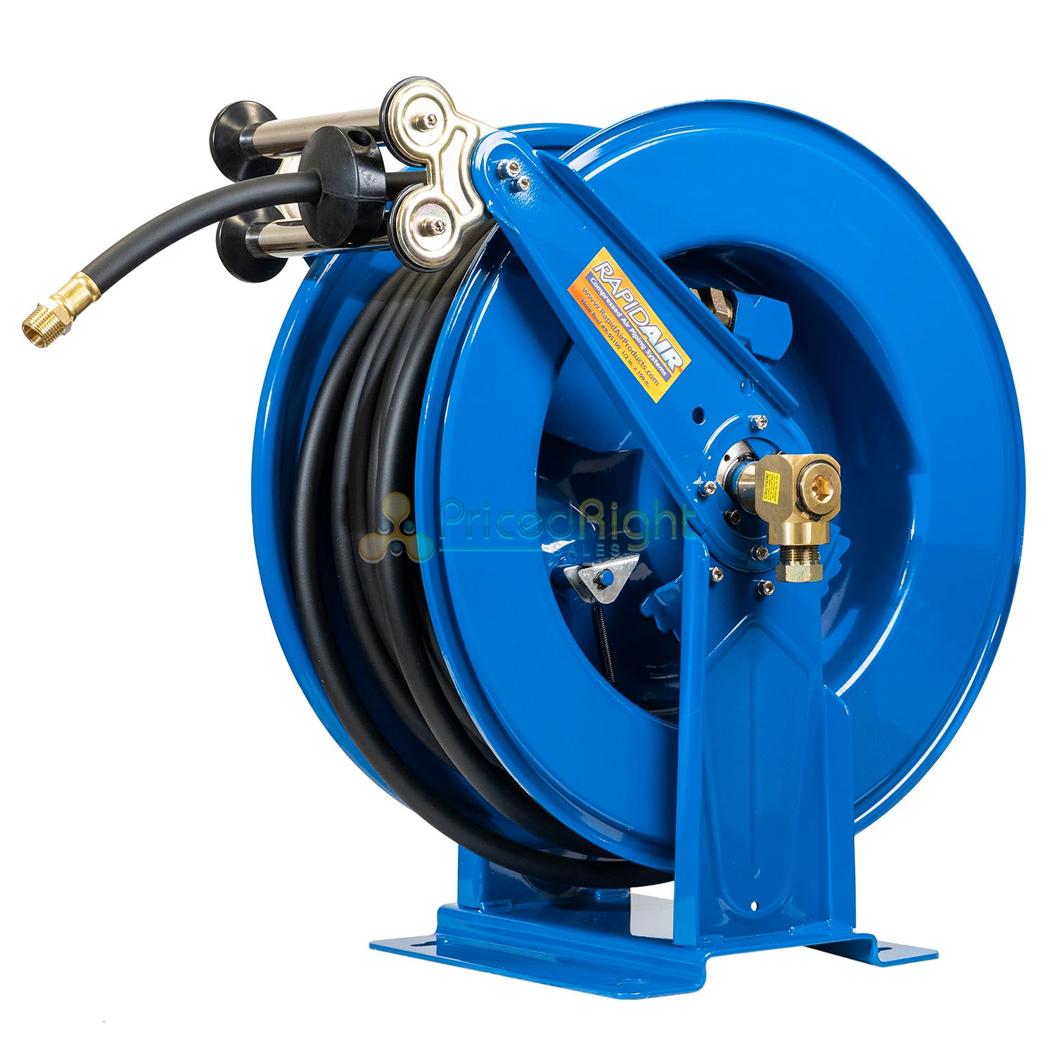 Rapidair 1/2 x 100' Dual Arm Steel Hose Reel 1/2 Inlet and Outlet R-05100  Rapidair 1/2 x 100' Dual Arm Steel Hose Reel 1/2 Inlet and Outlet