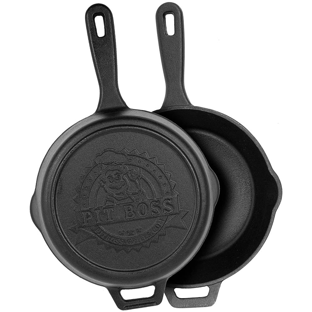 Pit Boss 14 Inch Cast Iron Deep Skillet with Lid Pre Seasoned Non