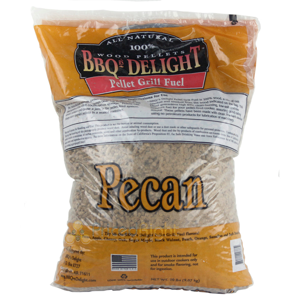 BBQR's Delight Pecan Flavor BBQ Wood Pellets Grill Fuel 20 Lb Bag All Natural