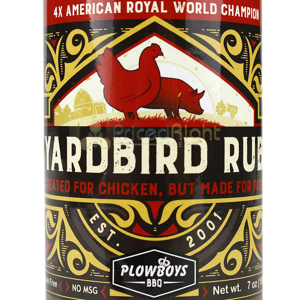 Plowboys Yardbird Seasoning Rub 7 oz. Bottle Award Winning Barbeque Spice Rub