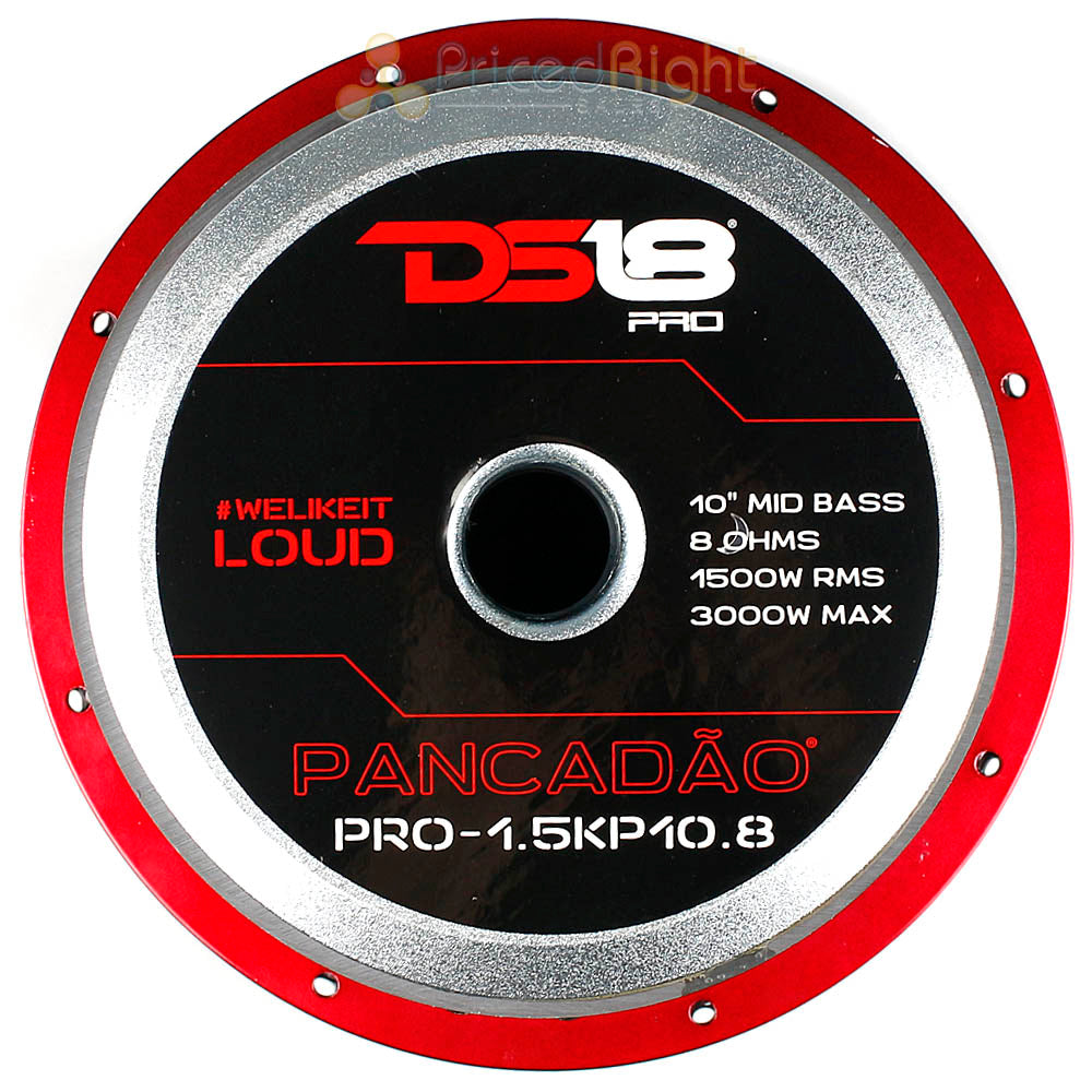 DS18 10" Mid Bass Speaker 1500 Watts RMS 8 Ohm Pro-1.5KP10.8 Pancadao Midbass