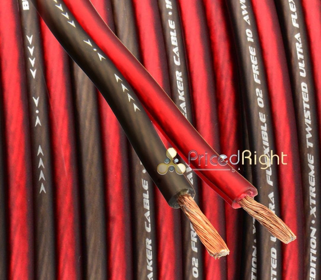 25 FT 10 Gauge Professional Gauge Speaker Wire / Cable Car Home Audio AWG