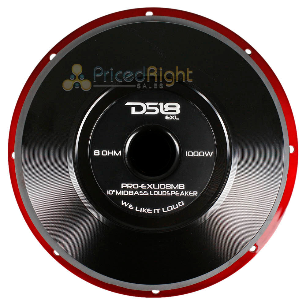 DS18 10" Mid Bass Speaker 1000W Max 8 Ohm Car Audio Loudspeaker PRO-EXL108MB
