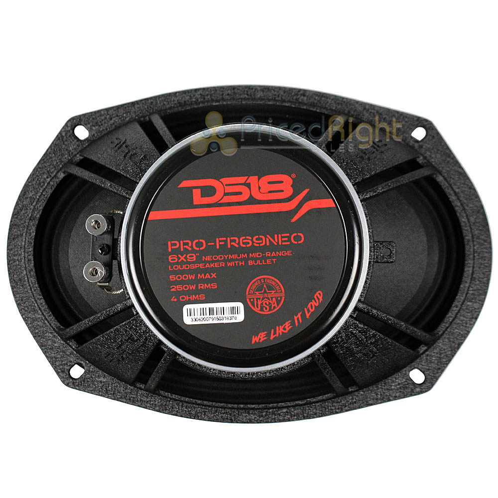 DS18 6x9" Full Range Bullet Speaker With Grill 500W 4 Ohm Neodymium PRO-FR69NEO