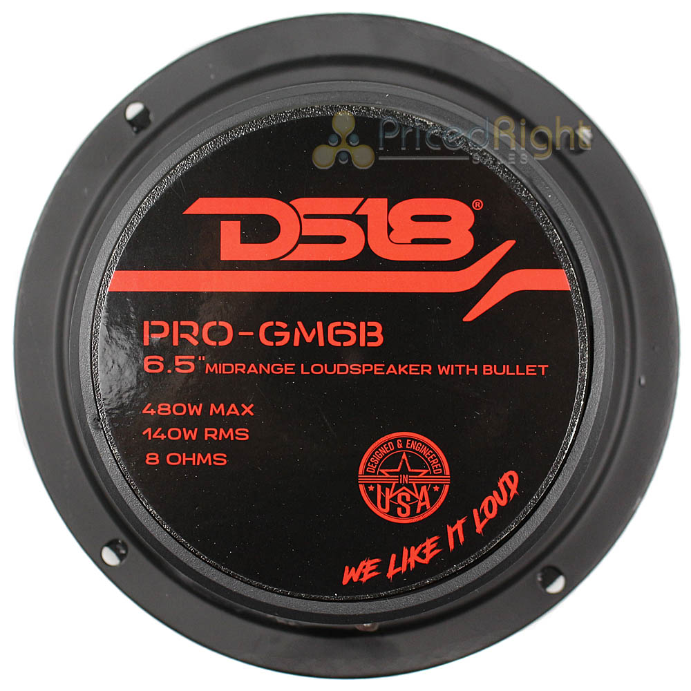 4 DS18 PRO-GM6B 6.5" Midrange Bullet Speakers 480 Watts Max Power 8 Ohm Speaker