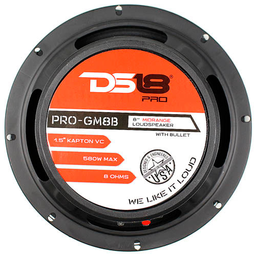 2 DS18 PRO-GM8B 8" Inch Mid Range Loudspeaker 580W Watts Max Power 8 Ohm 2 Pack
