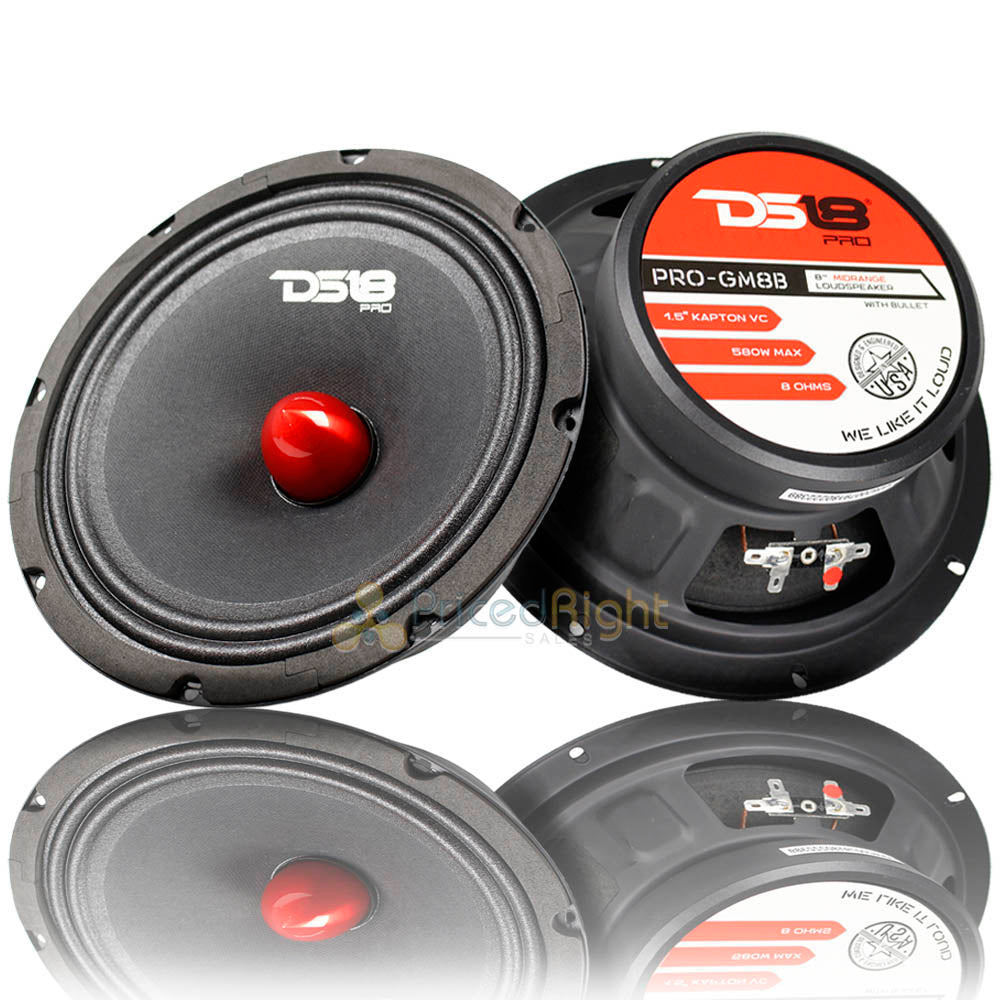 2 DS18 PRO-GM8B 8" Inch Mid Range Loudspeaker 580W Watts Max Power 8 Ohm 2 Pack