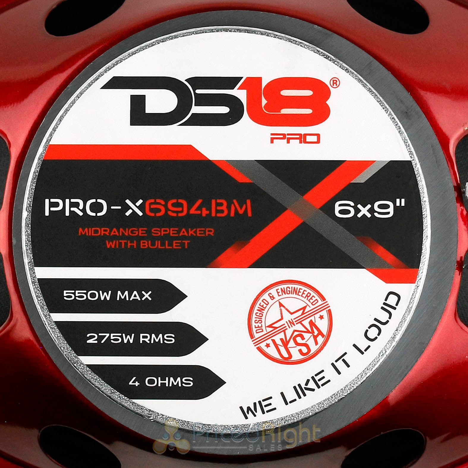 4 Pack DS18 6x9" Midrange Loudspeaker 550 Watts Max 4 Ohm Car Audio PRO-X694BM