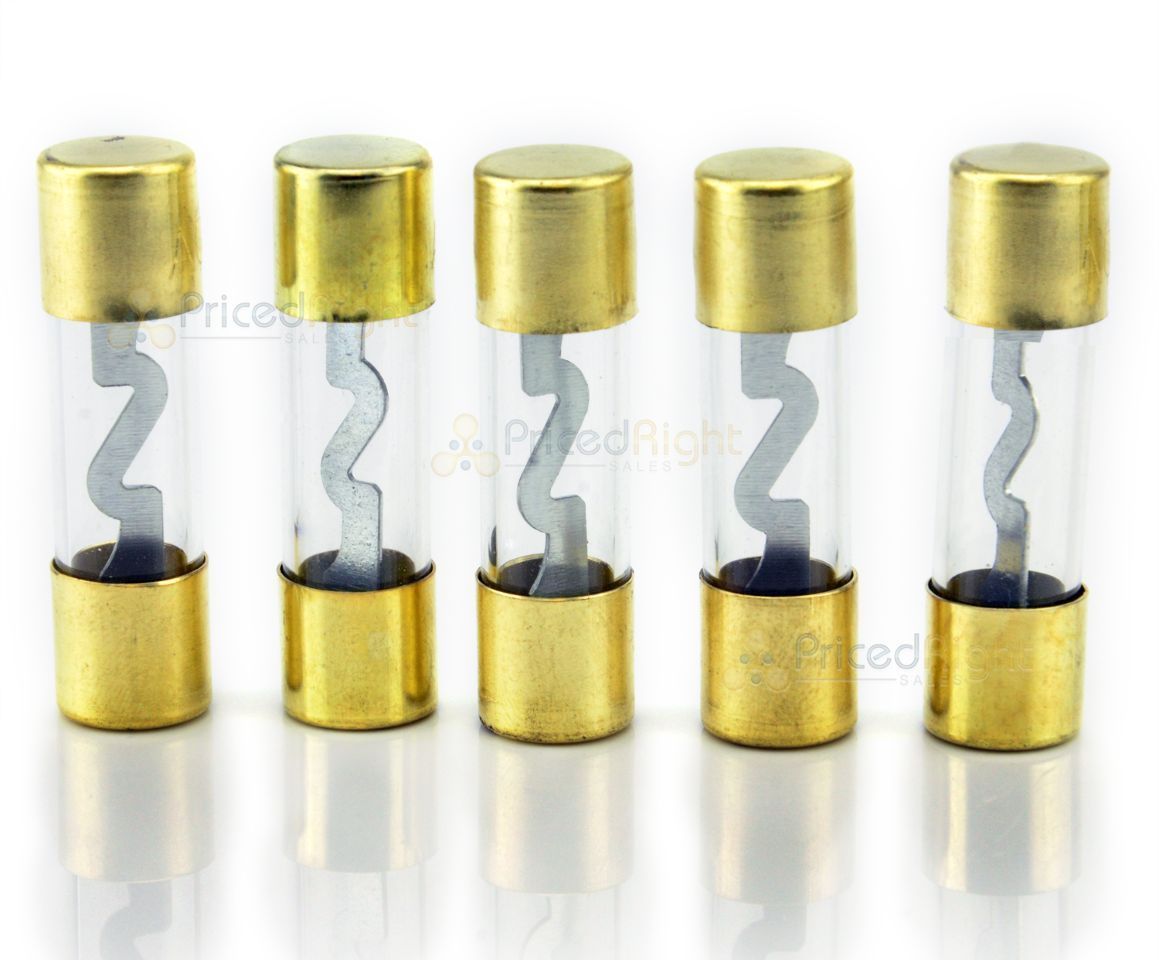 Pack of 5 Car Audio Amp Amplifier Glass 80 A AMP AGU Gold Plated Fuse