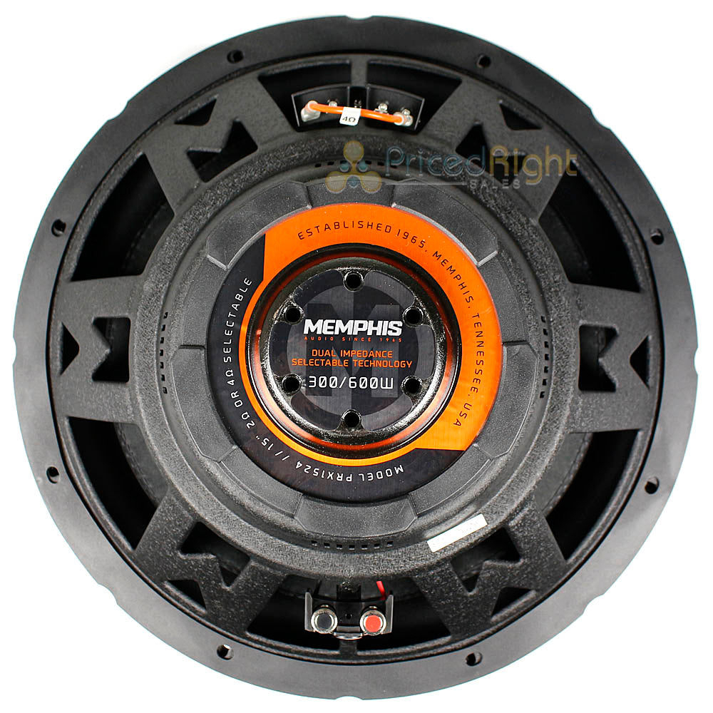 Memphis Audio 15" Selectable Subwoofer 2 Ohm or 4 Ohm 600 Watts Max PRX1524