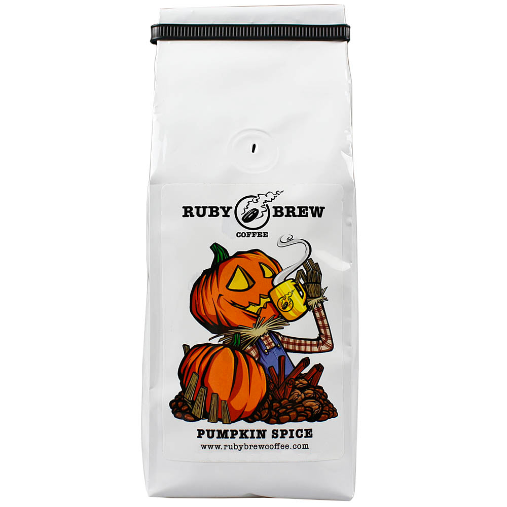 Pumpkin Spice Coffee 16 Oz Whole Bean Medium Roast Ruby Brew Cinnamon Nutmeg