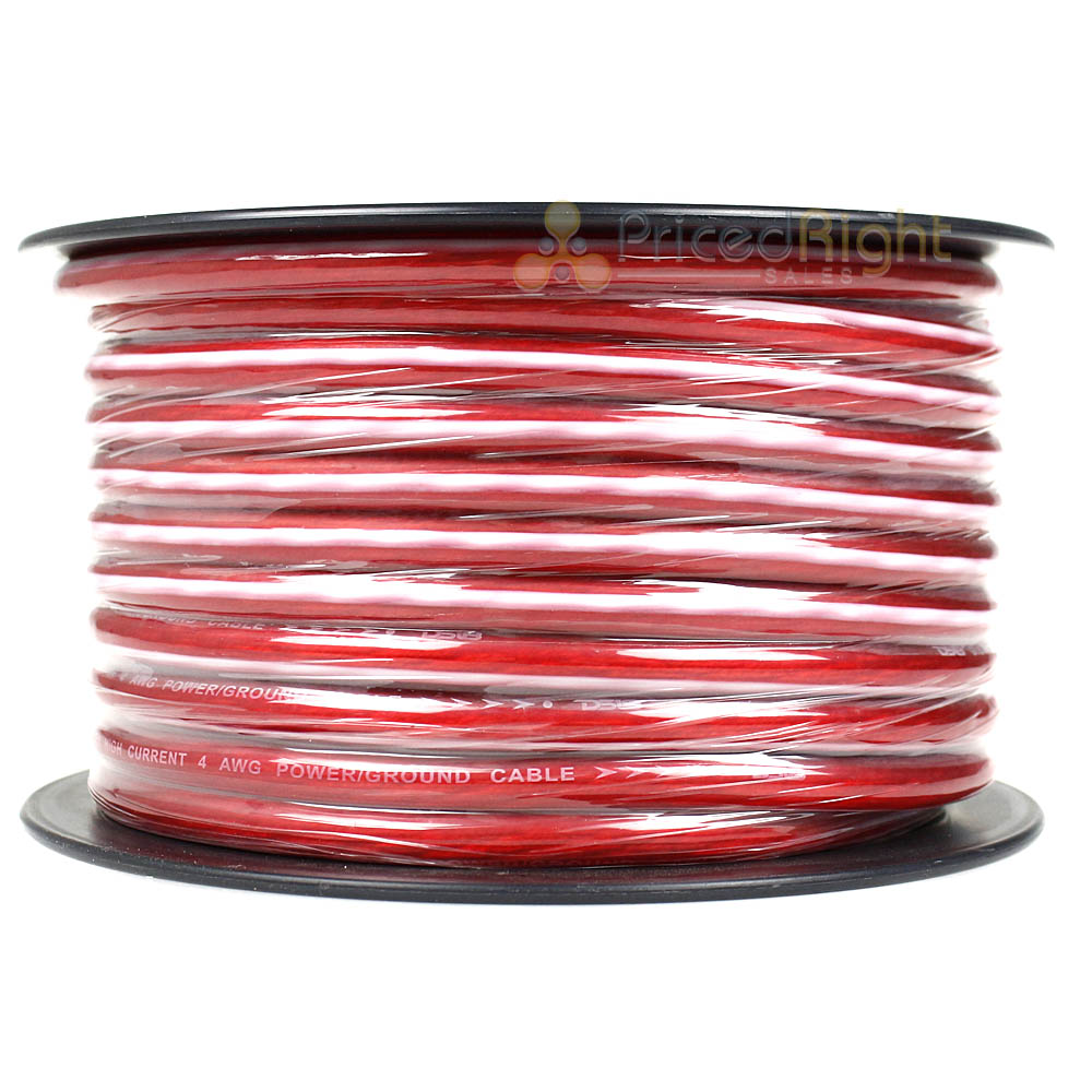 DS18 4 Gauge Power Cable 100Ft Spool Red Ultra Flex CCA Wire PW-4GA-100RD-100Ft