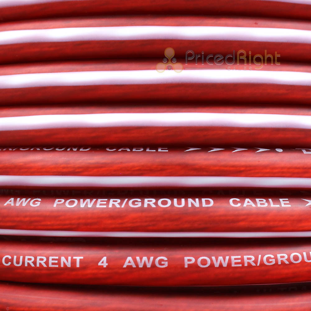 40 FT 4 Gauge Power Cable 20 Ft Red 20 Ft Black Ground Ultra Flex CCA Wire PW4GA