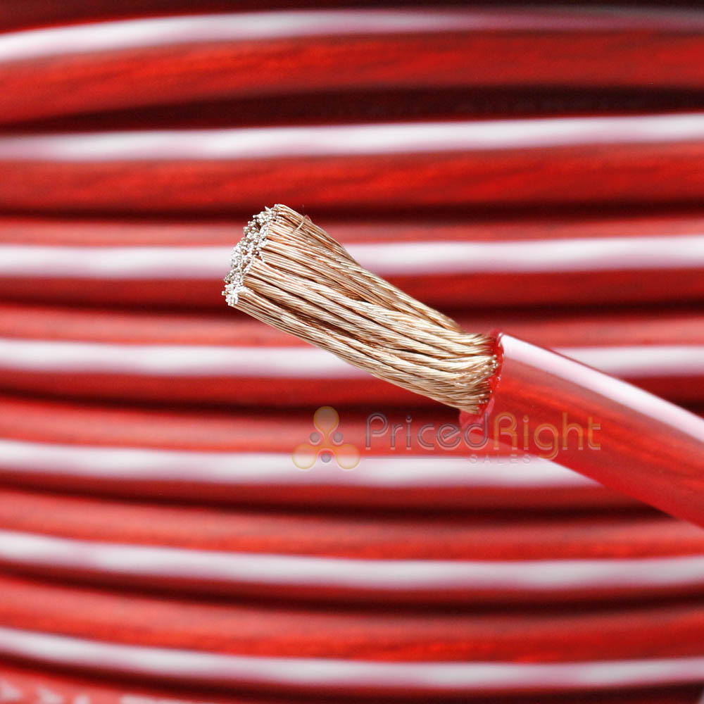 10' FT 4 Gauge Power Cable 5 Ft Red 5 Ft Black Ground Ultra Flex CCA Wire PW-4GA