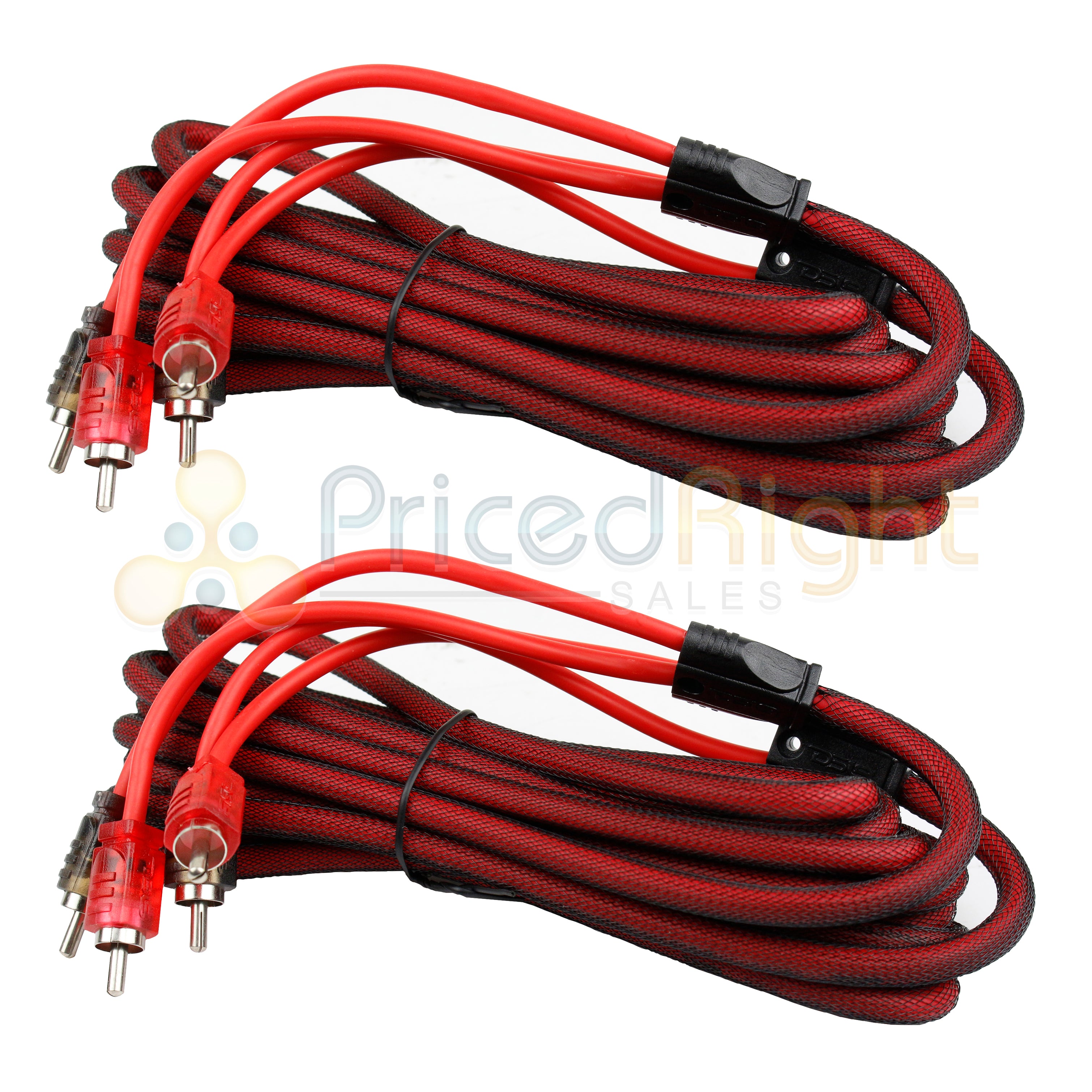 25 feet 2 RCA Male to Male Audio Cable (2 White/2 Red Connectors)