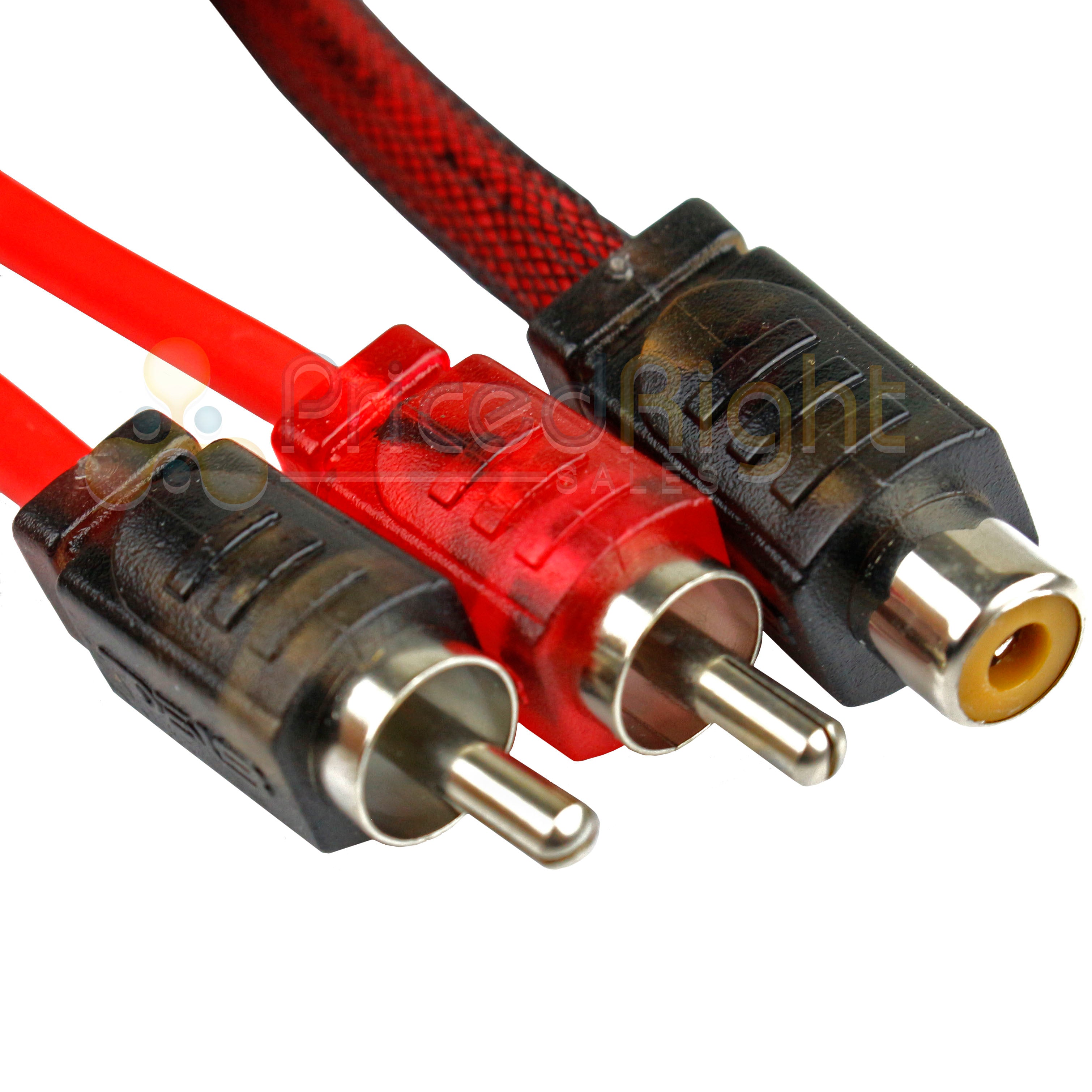 2 Pack 1 Female 2 Male RCA Splitter Cable Audio Competition Rated DS18 R1F2M