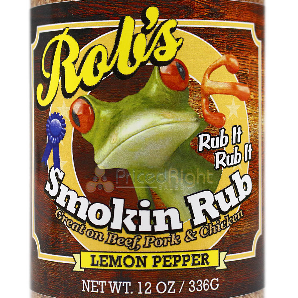 Rob's Smokin Lemon Pepper Rub 12 Oz Bottle All Purpose Seasoning RB00333