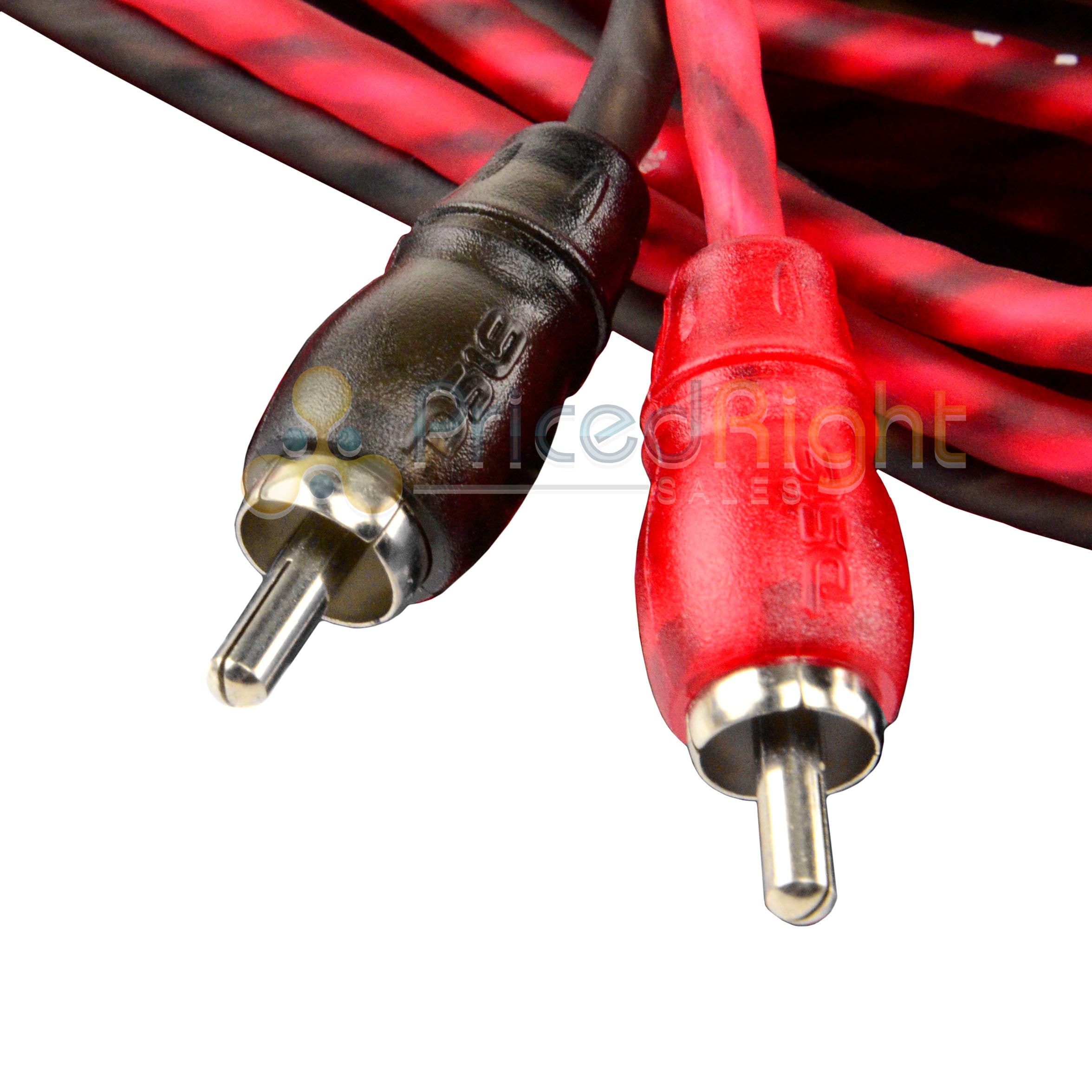 DS18 2 Pack 3 Ft 2 Channel Twisted Premium Audio Interconnect RCA Cable Pack