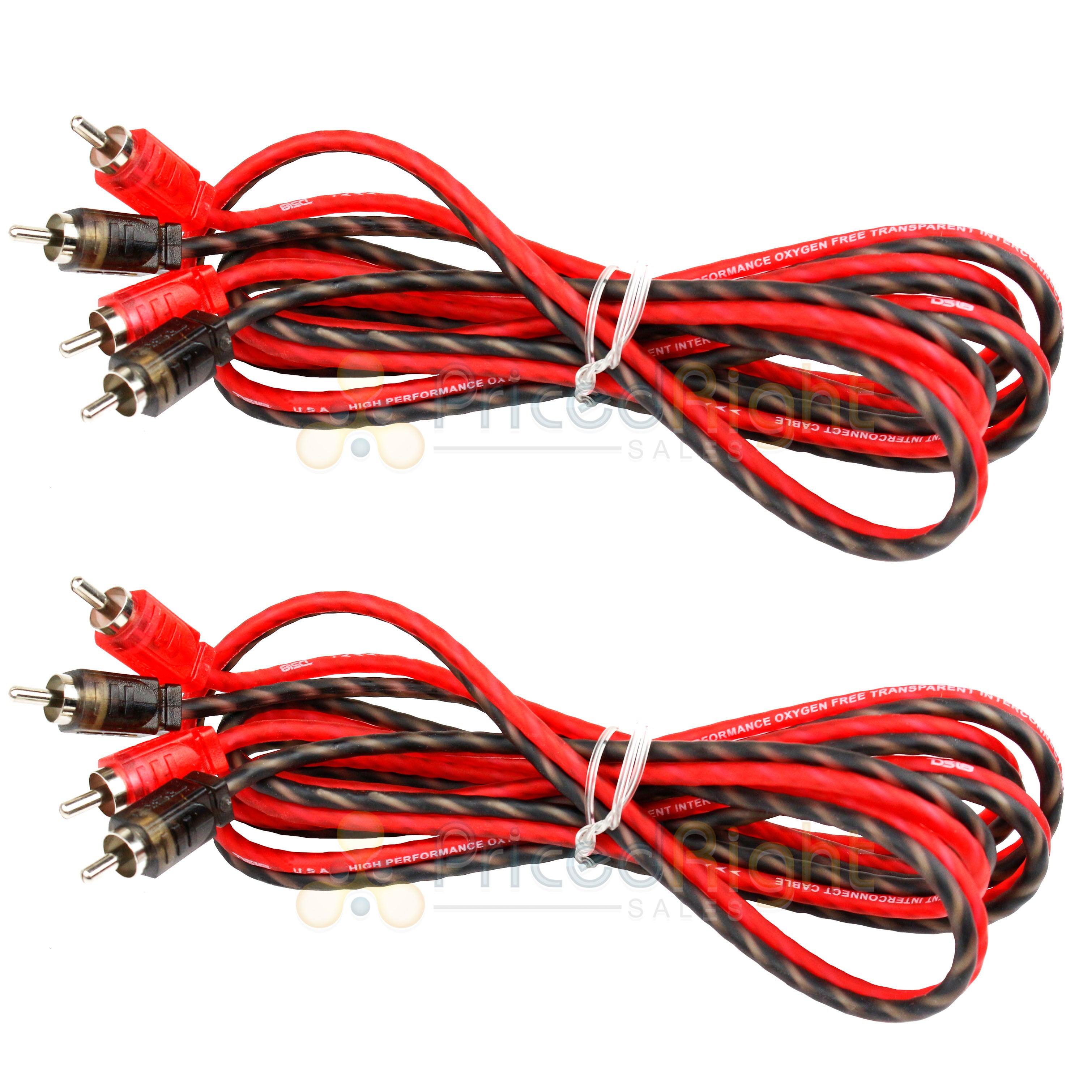 2 Pack DS18 6 ft 2 Channel Shielded Twisted Interconnect RCA Audio Amp RCA6FT