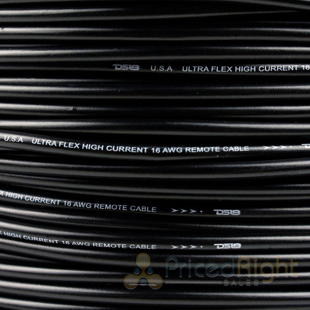 16 Gauge 50' Feet Black Primary Remote Wire 12V Auto Wiring Cable AWG Ultra Flex