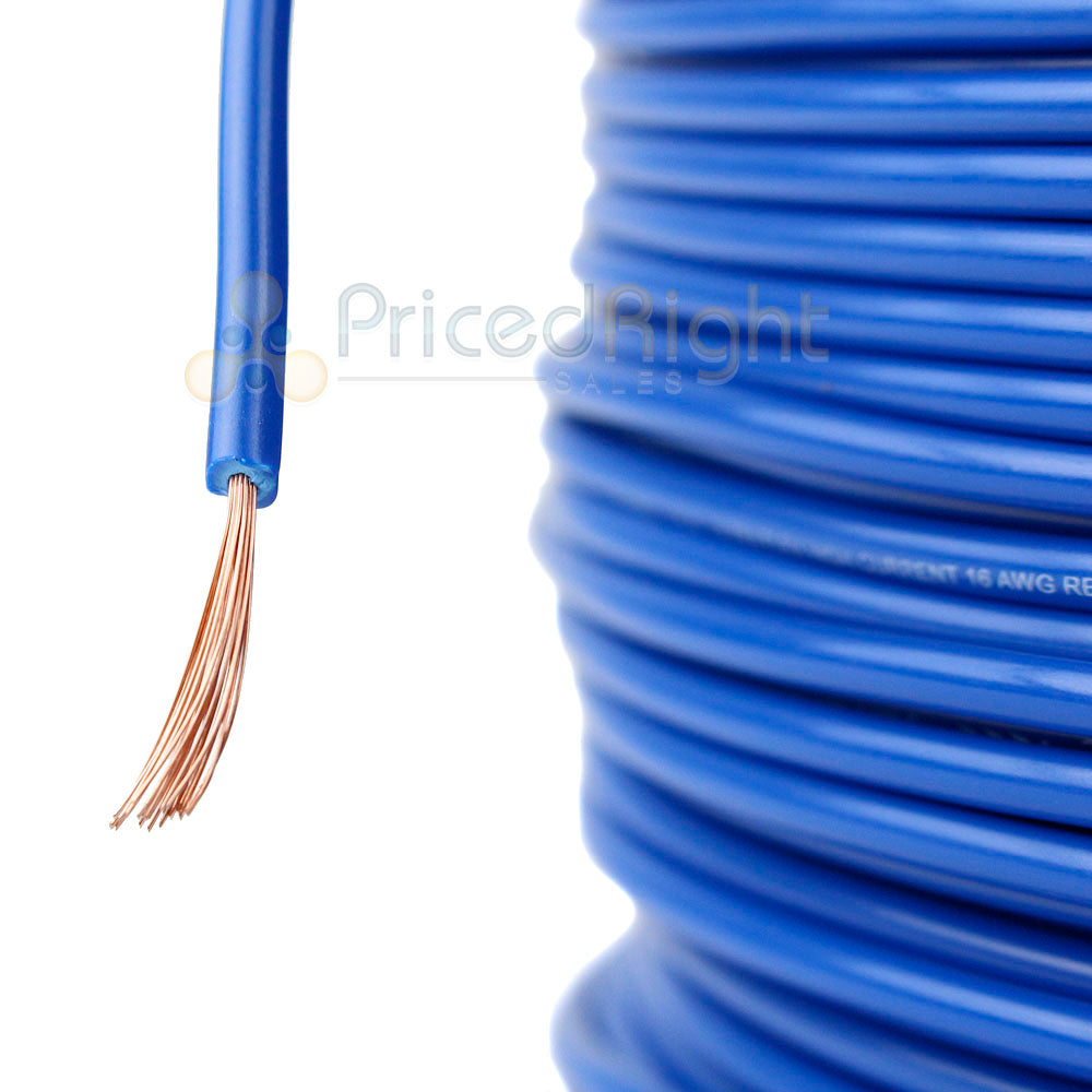 16 Gauge 50' Feet Blue Primary Remote Wire 12V Auto Wiring Cable AWG Ultra Flex