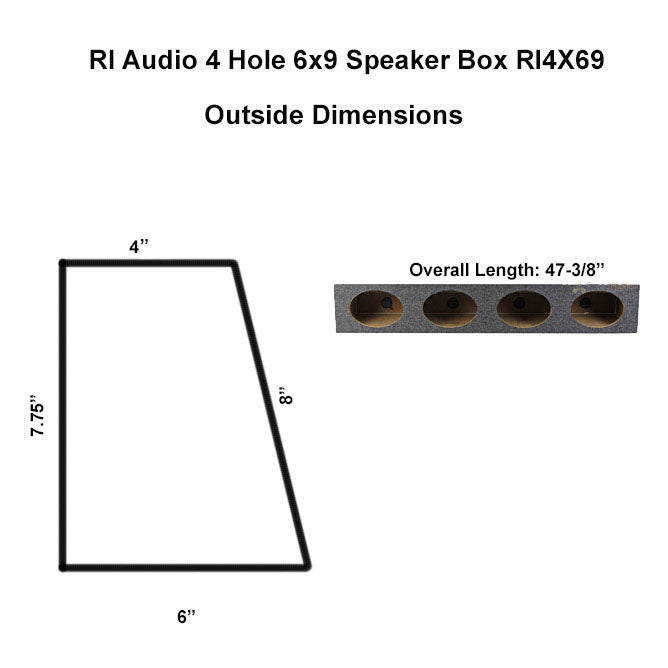 RI Audio 4 Terminal 6"x9" Speaker Box & 4x AS29 6"x9" 500W Full Range Speakers