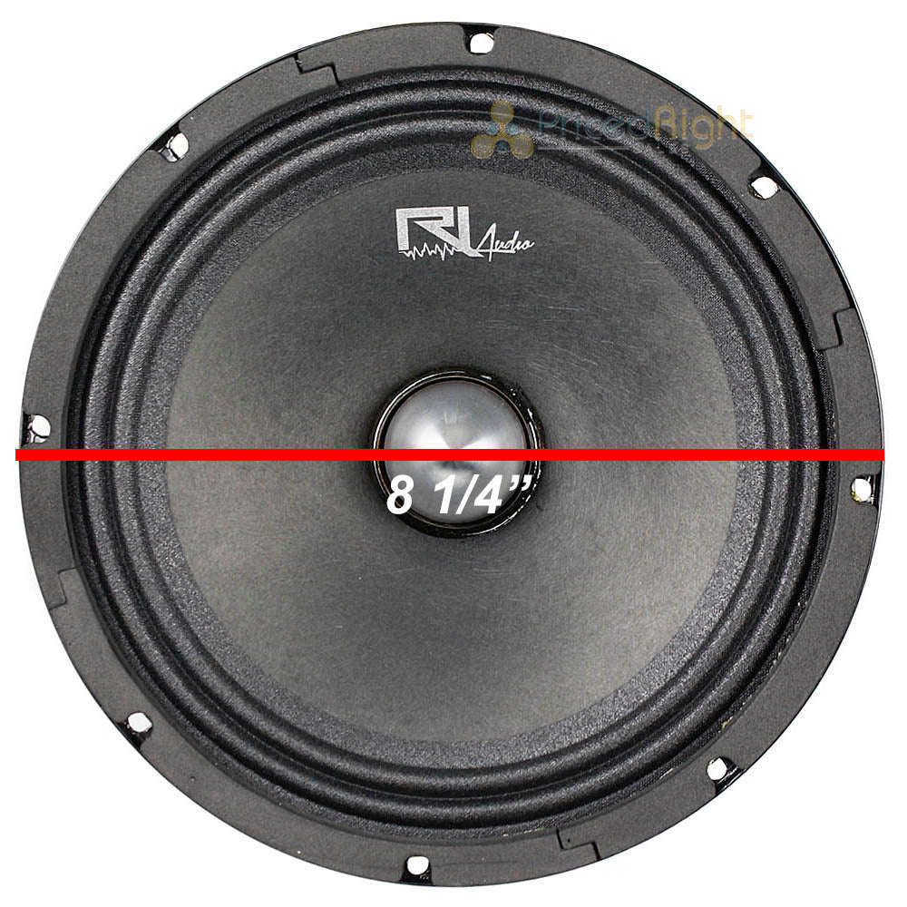 RI Audio 8" Midrange Speaker 500 Watts Peak 250 Watts RMS 4 Ohm Single Car Audio