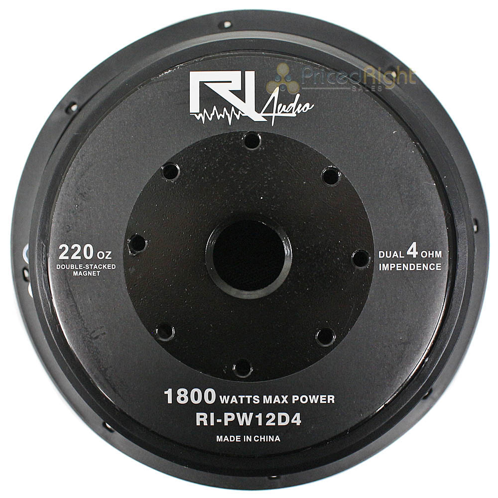 12" RI Audio Subwoofer 1800 Watts Max Dual 4 Ohm Energy Series Single Car Audio