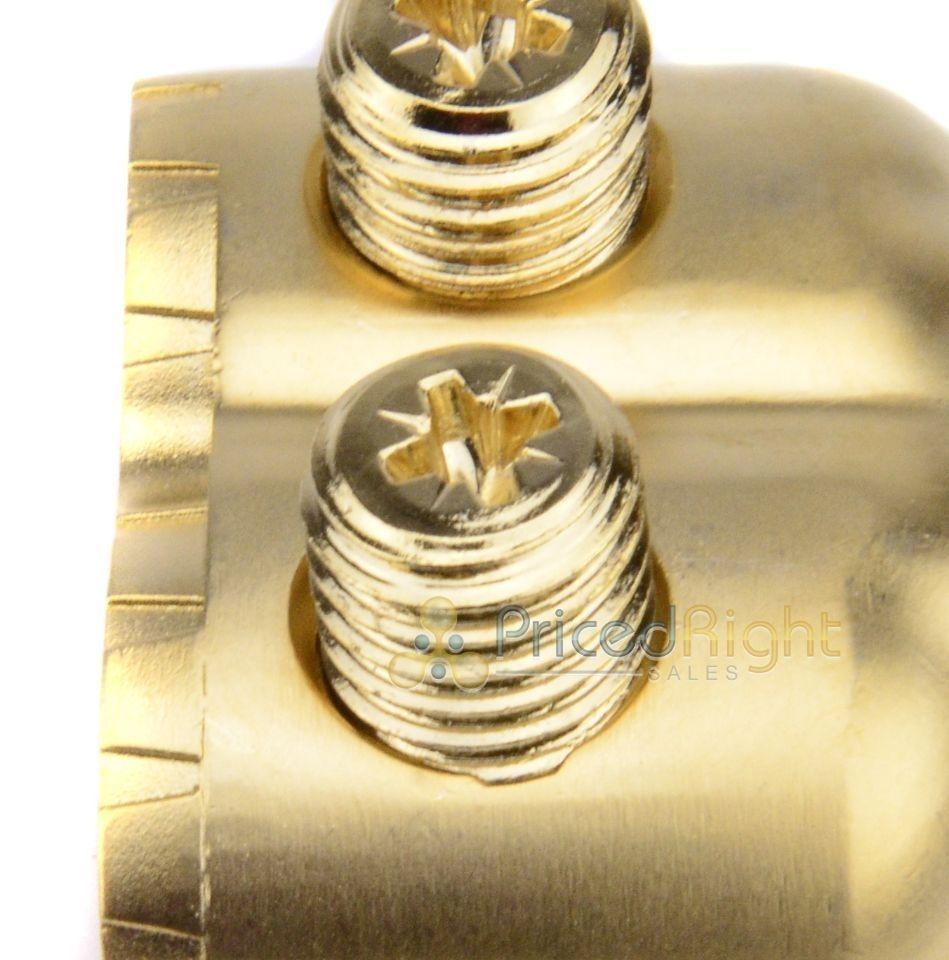 Dual 0 2 Gauge Ring Terminal With Adapter Gold Plated Car Audio RT00G Xscorpion