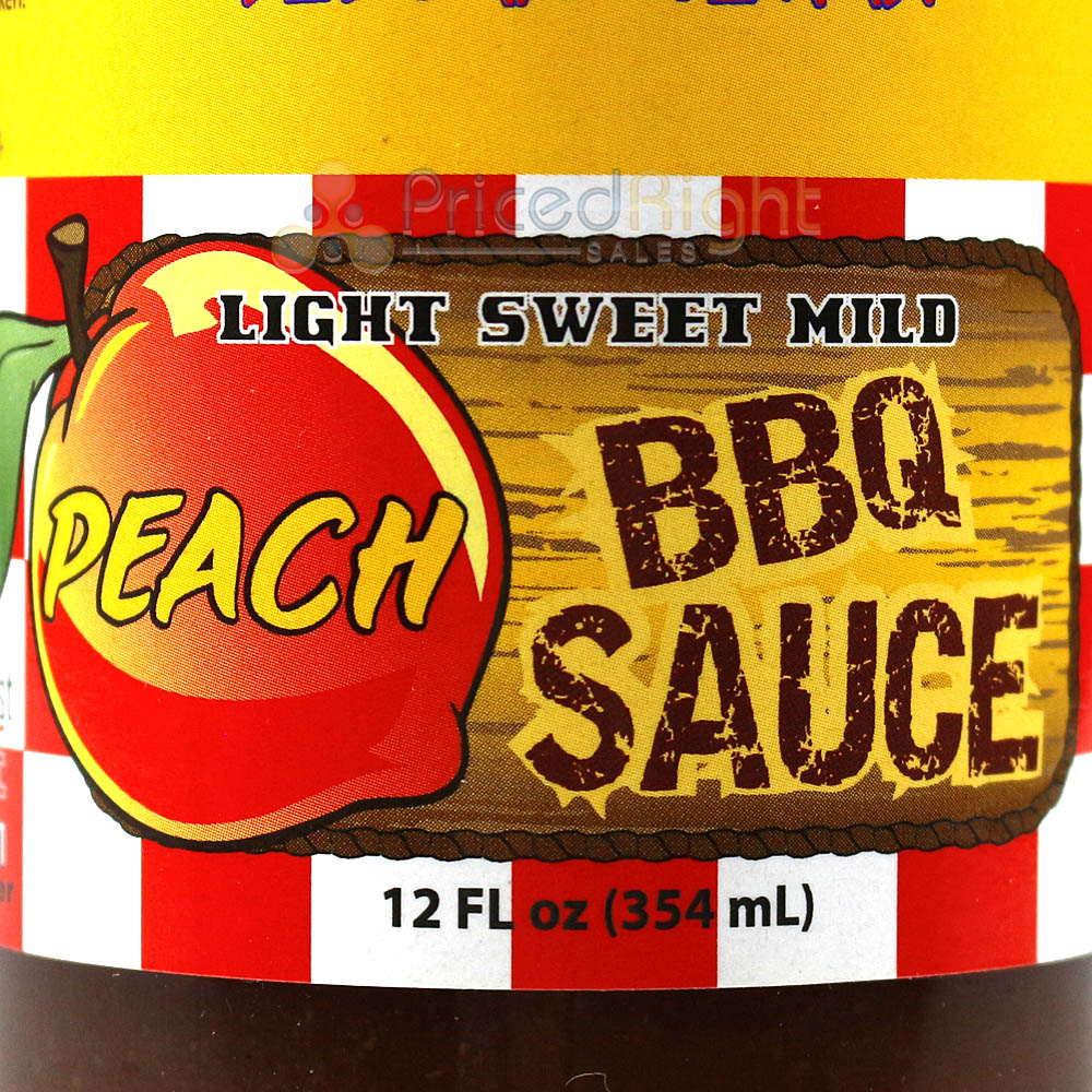 Sucklebusters Peach BBQ Sauce 12 Oz. Light Sweet Mild Blend Competition Rated