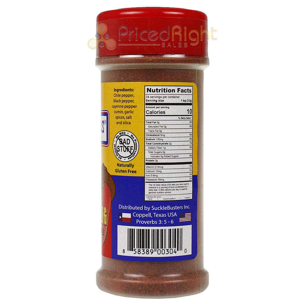 Sucklebusters Authentic Texas Style Chili Seasoning 3.5 oz Bottle